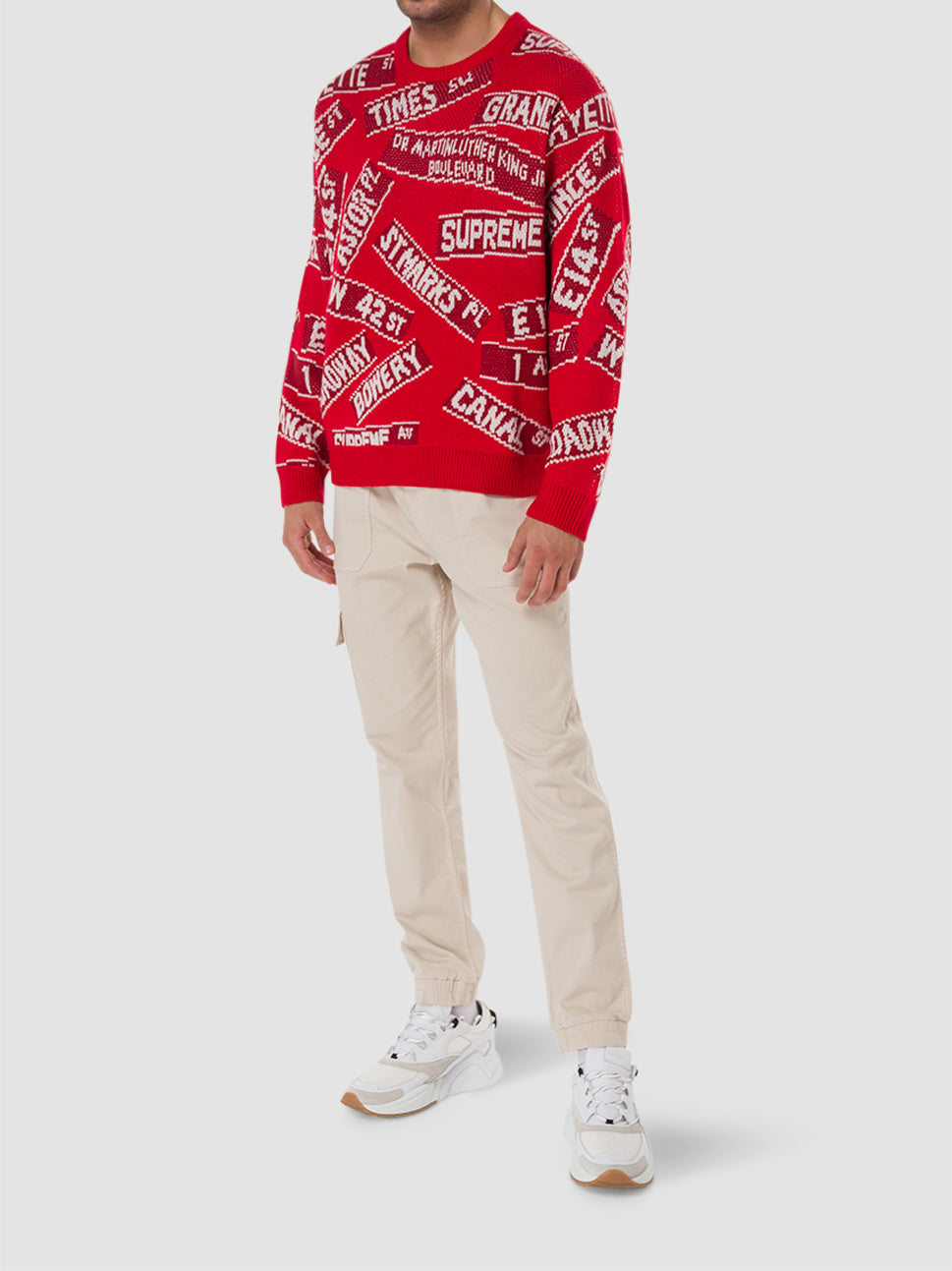 Supreme Street Signs Sweater Red