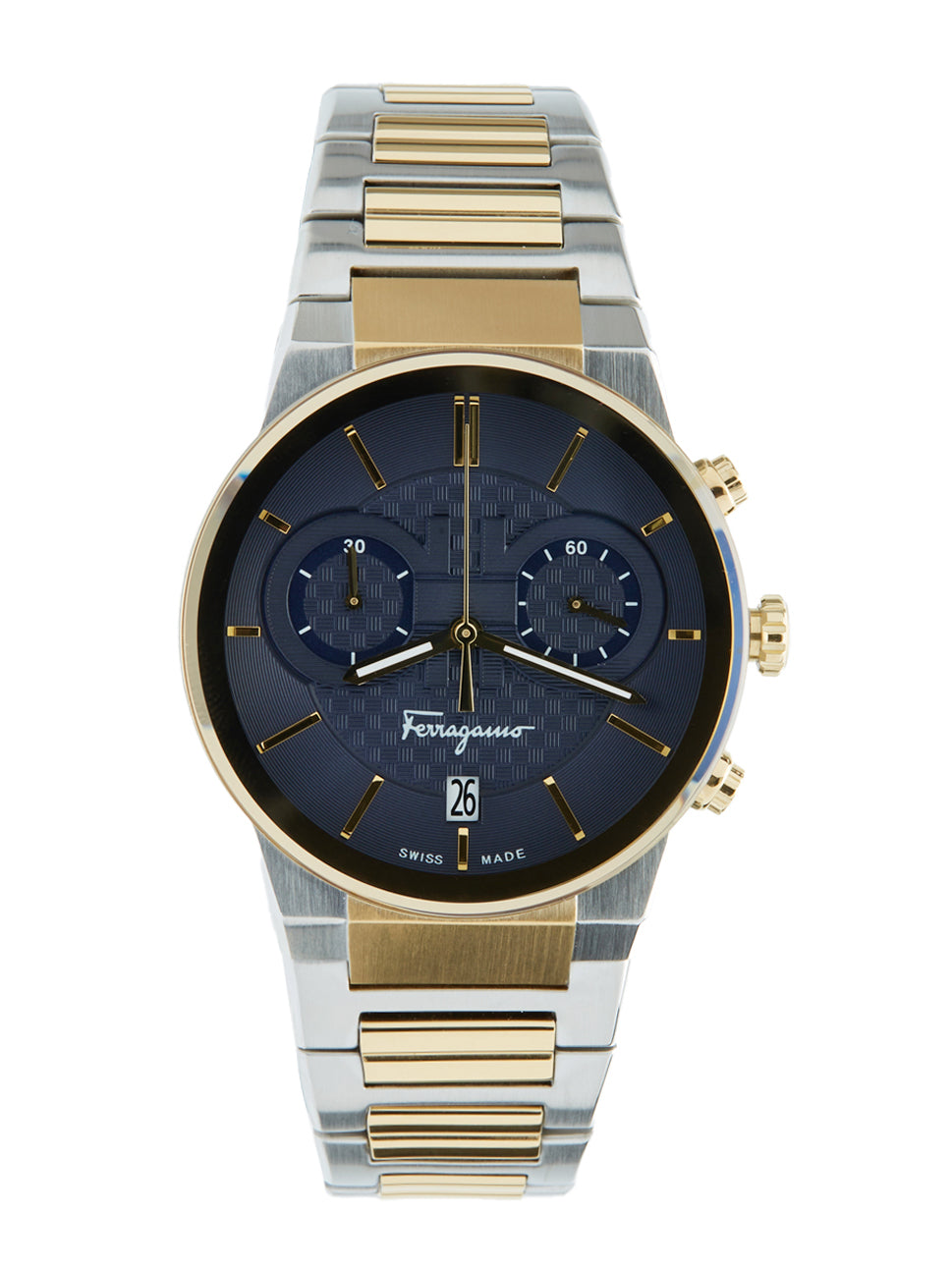 Ferragamo Men's Sapphire Chrono Watch Blue/Gold/Silver 41mm SFME00521