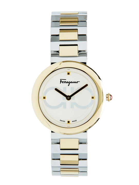 Ferragamo Ferragamo Women's Chic Bracelet Watch White/Gold/Silver