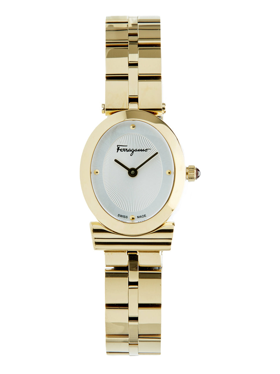 Ferragamo Women's Miroir Watch White/Gold 22x31mm SFMB00521