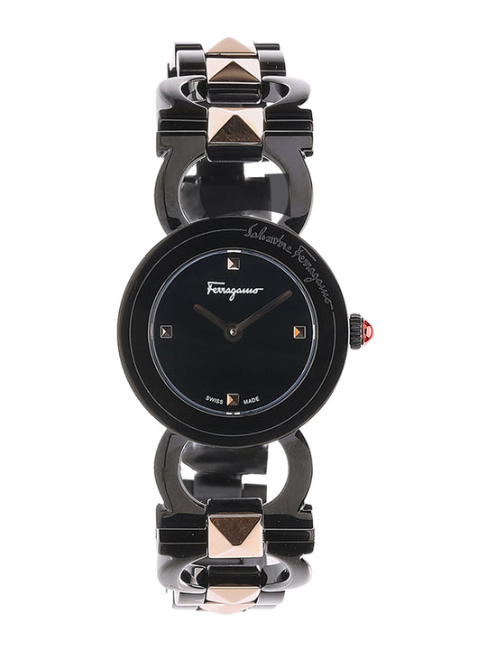 Ferragamo Ferragamo Women's Double Gancini Stud Watch Black/Bico