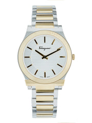 Ferragamo Men's Gancini Watch White/Bicol 41mm SFMP00722