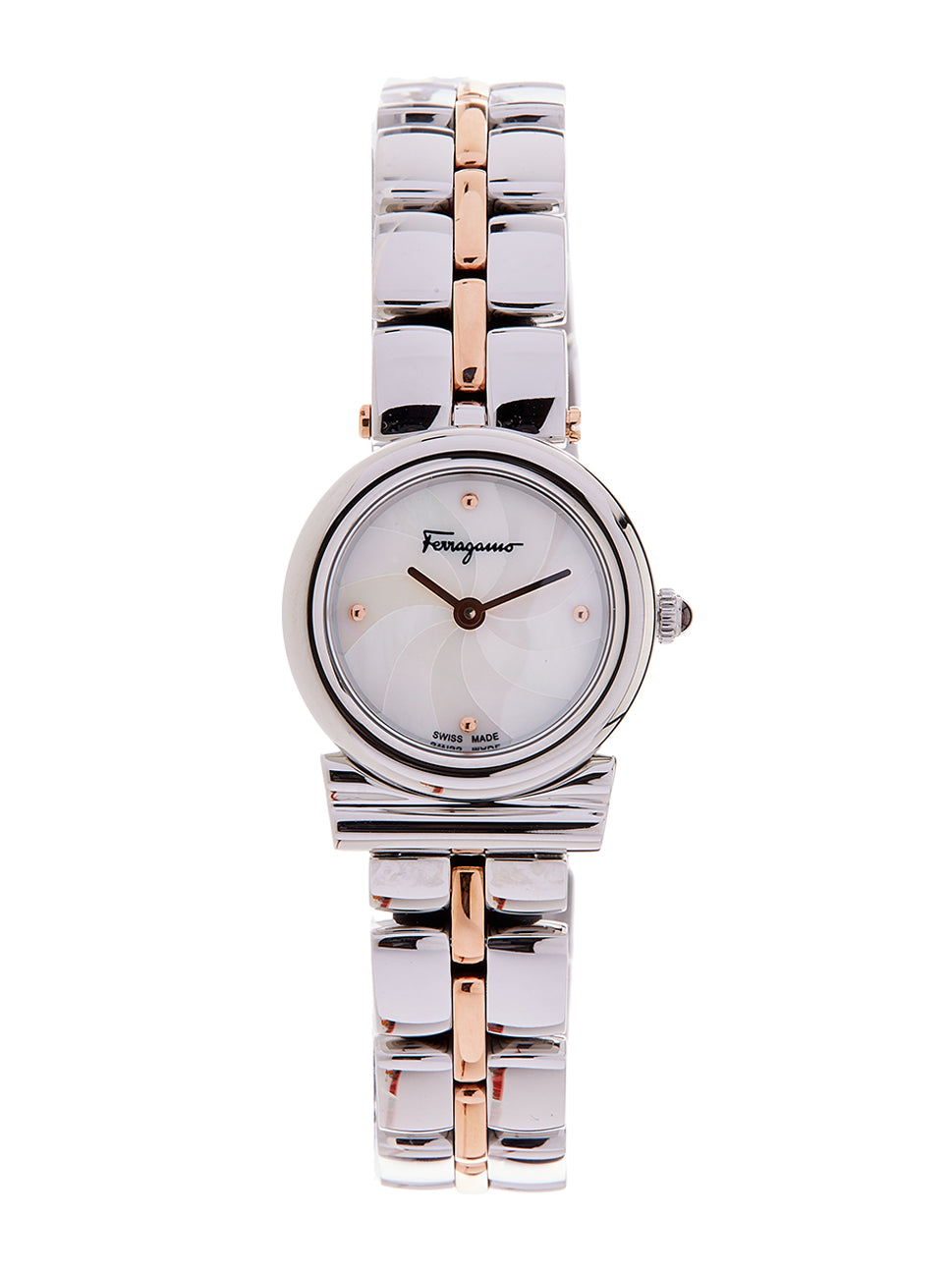 Ferragamo Women's Gancini Patchwork Watch White/Mini Bico 22mm SFYE00722