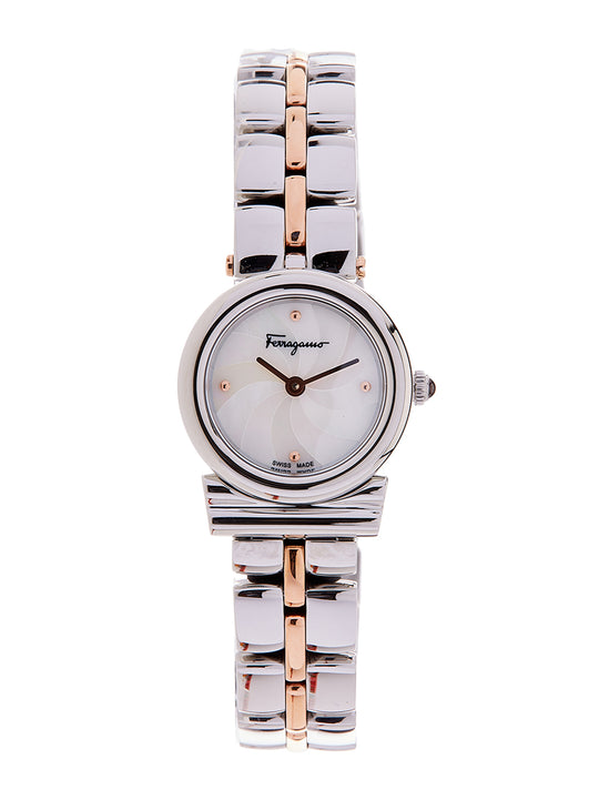 Ferragamo Ferragamo Women's Gancini Patchwork Watch White/Mini Bico