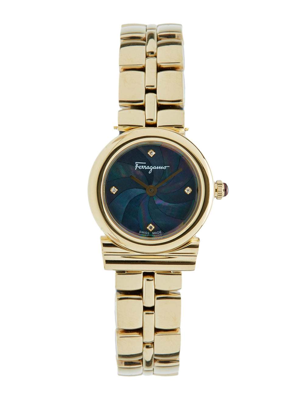 Ferragamo Women's Gancini Patchwork Watch Grey/Champagne 22mm SFYE00922