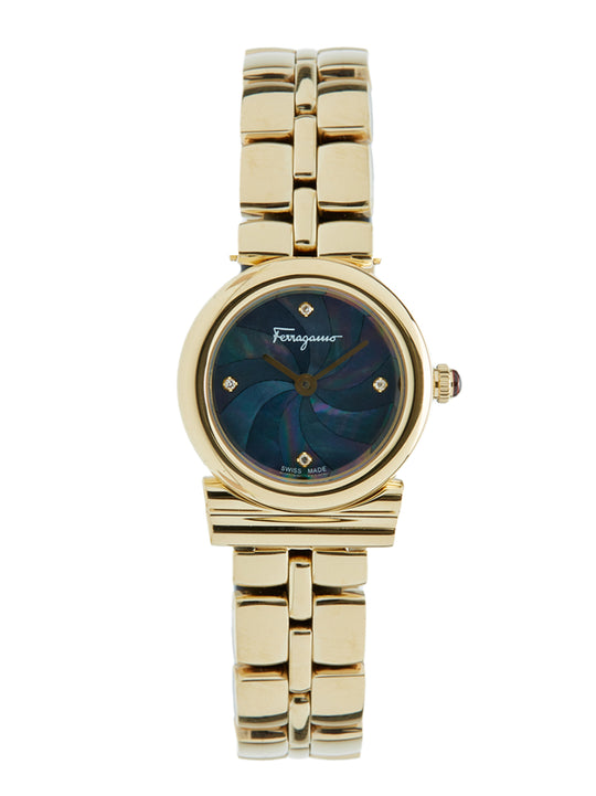 Ferragamo Ferragamo Women's Gancini Patchwork Watch Grey/Champagne