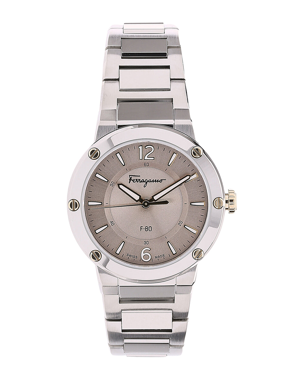 Ferragamo Women's F80 Watch Grey/Champagne 34mm SFDP00318