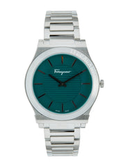Ferragamo Men's Gancini Watch Green/Silver 41mm SFMP00122