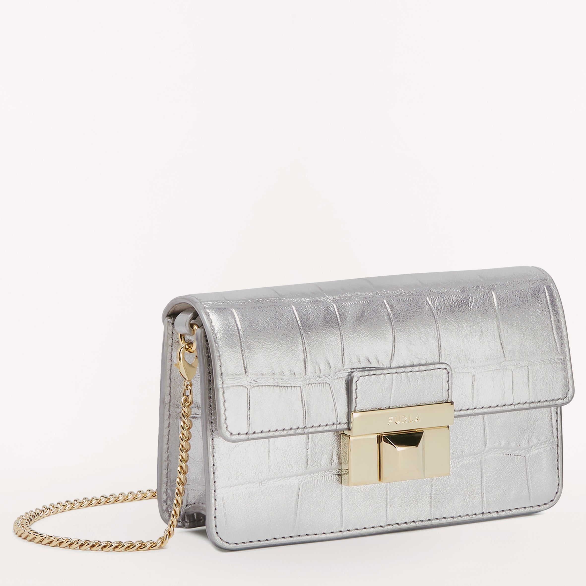 Furla Venere Pochette Crossbody Bag Silver XL WE00480CME000Y30001007