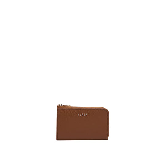 Furla Classic Key Case zip Around Wallet Cognac h One Size