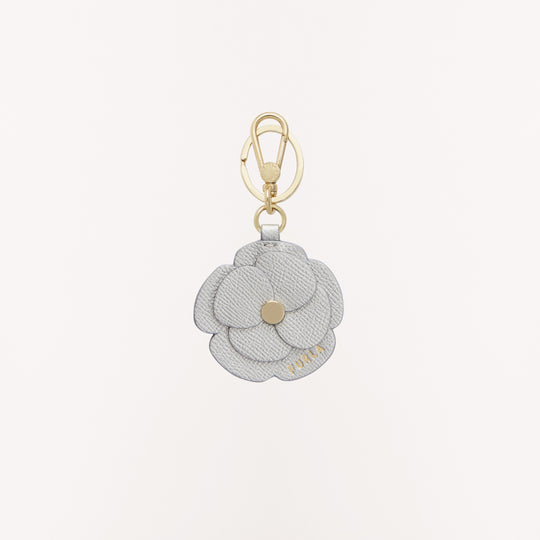 Furla Classic Flower Keyring Silver One Size