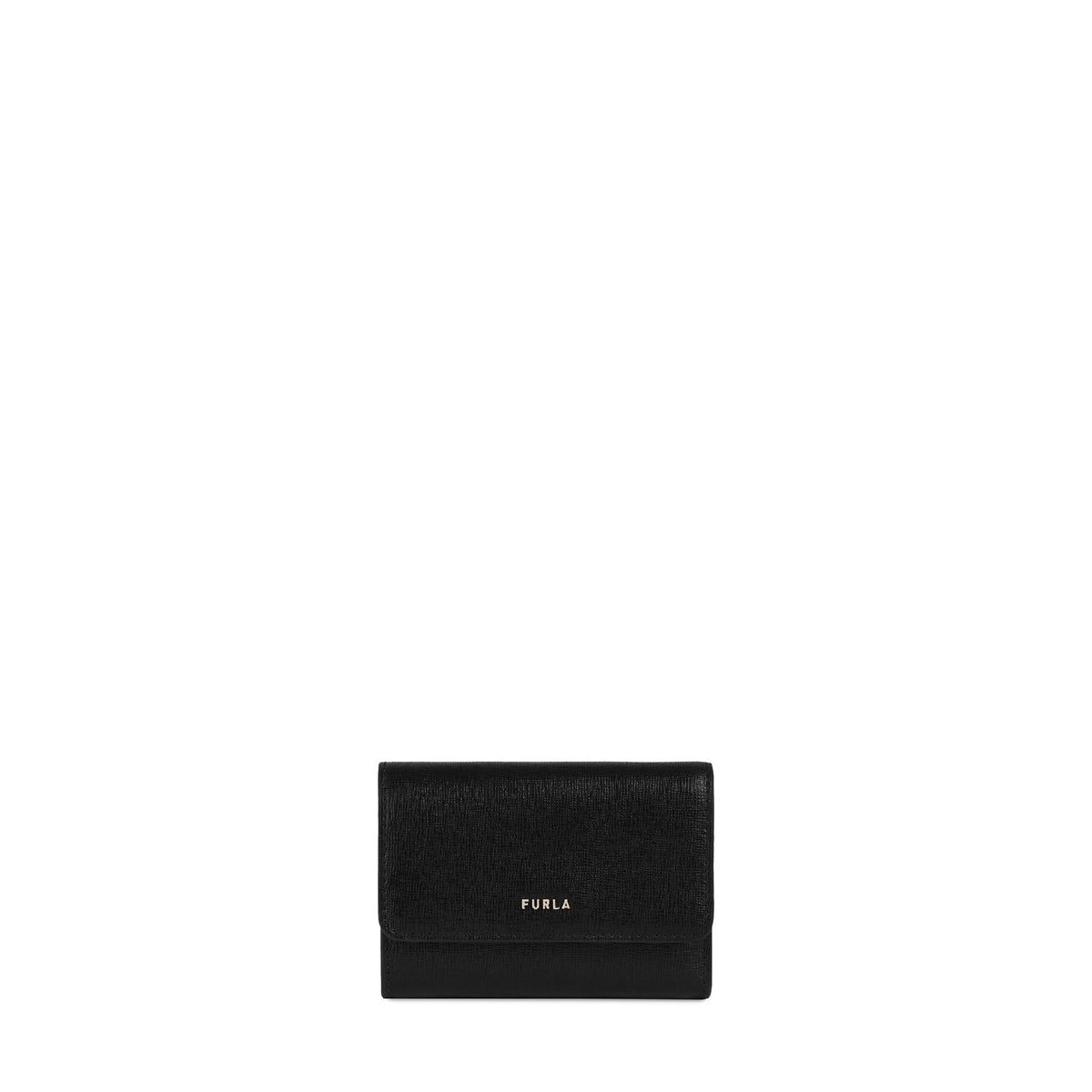 Furla Babylon Compact Black Wallet Trifold - InstaRunway.com
