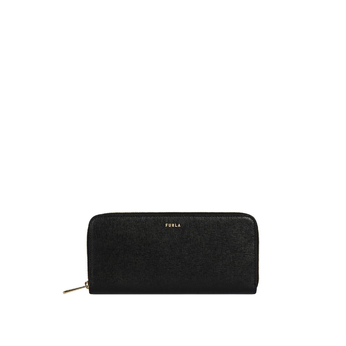 Furla Babylon Zip Around Black Leather Wallet - InstaRunway.com