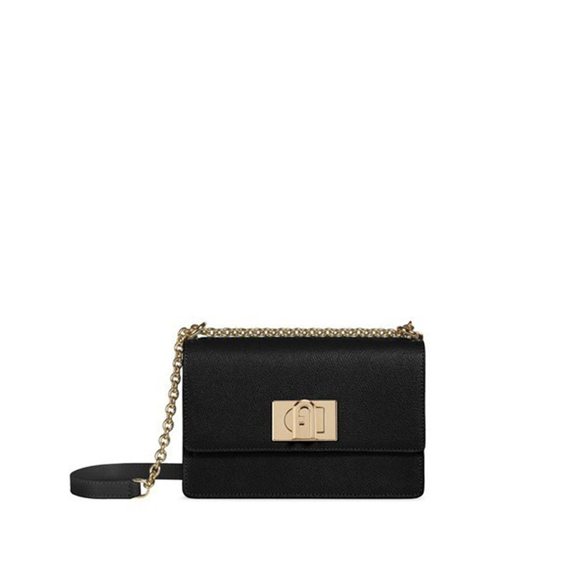 Furla 1927 Mini Crossbody Black Leather Bag - InstaRunway.com