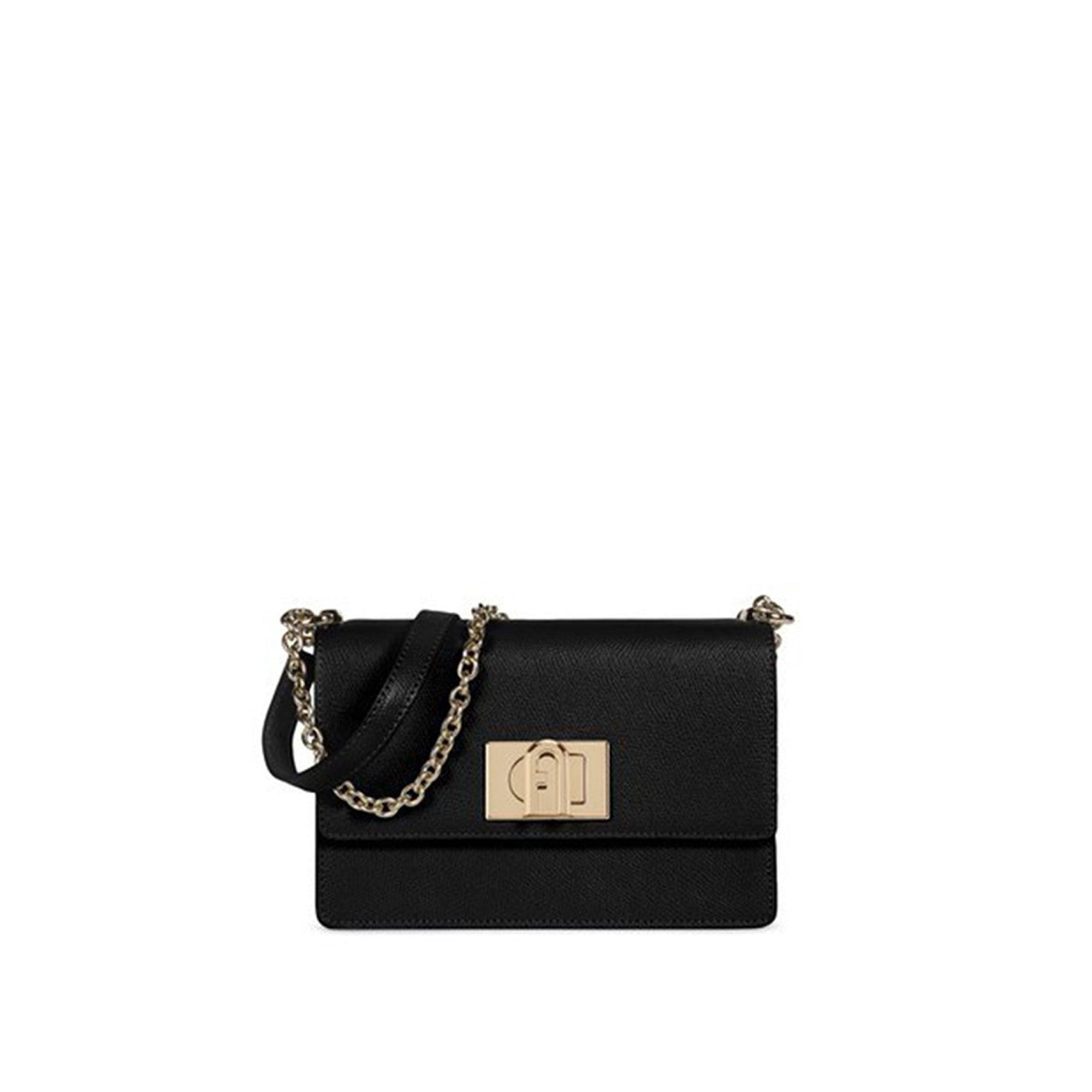 Furla 1927 Mini Crossbody Black Leather Bag - InstaRunway.com