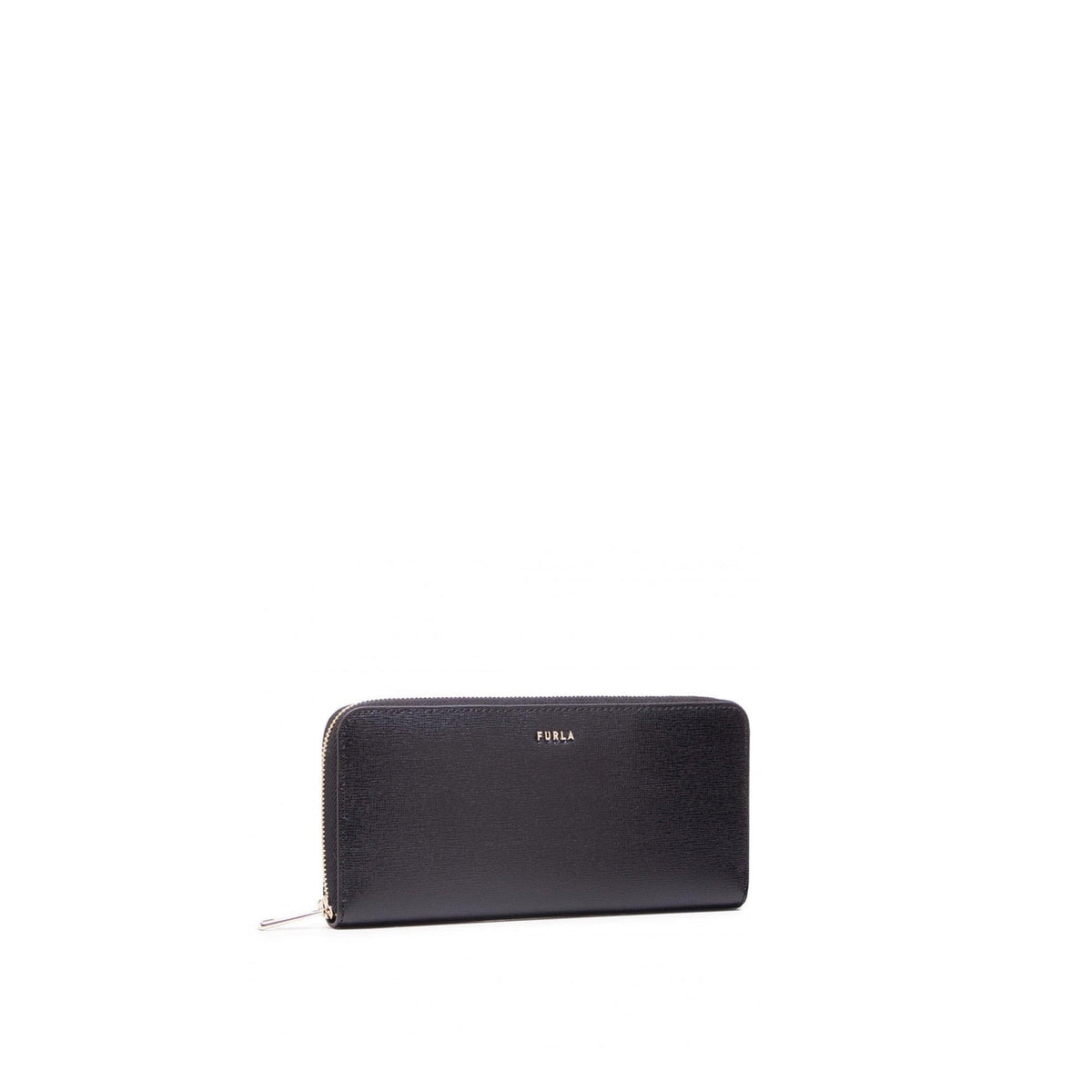 Furla Babylon Zip Around Slim Black Leather - InstaRunway.com