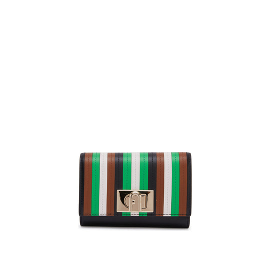 Furla 1927 Medium Compact Wallet Nero Grass Talc One Size