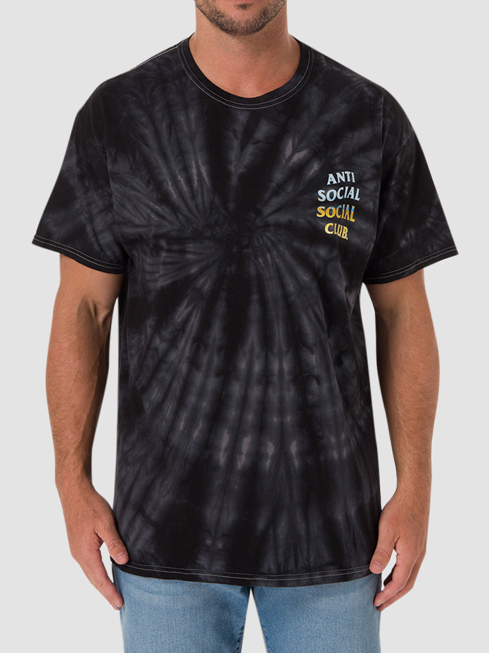 Anti Social Social Club Thermal Internal Black Tie Dye Tee