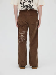 Domrebel Men's Brown Chummies Corduroy Trousers