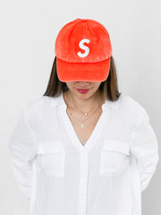 Supreme Pigment Print S Logo 6 Panel Orange Cap