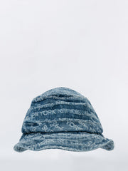 Supreme Multi Type Jacquard Denim Blue Bucket Hat