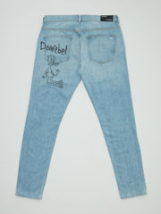 Domrebel Scribble Skinny Jeans - Morning Blue