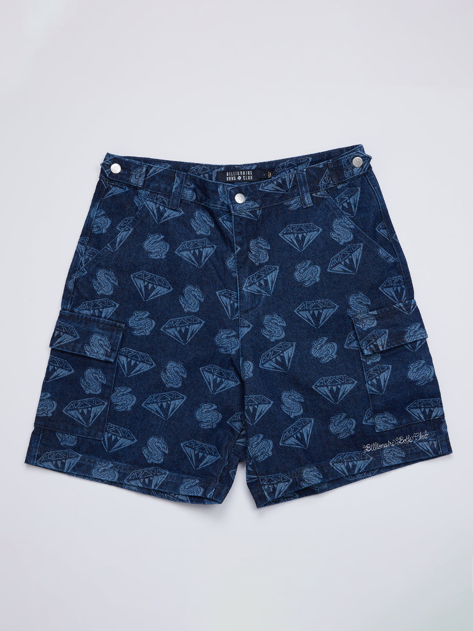 Billionaire Boys Club Diamonds & Dollars Printed Denim Shorts Indigo