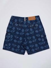 Billionaire Boys Club Diamonds & Dollars Printed Denim Shorts Indigo