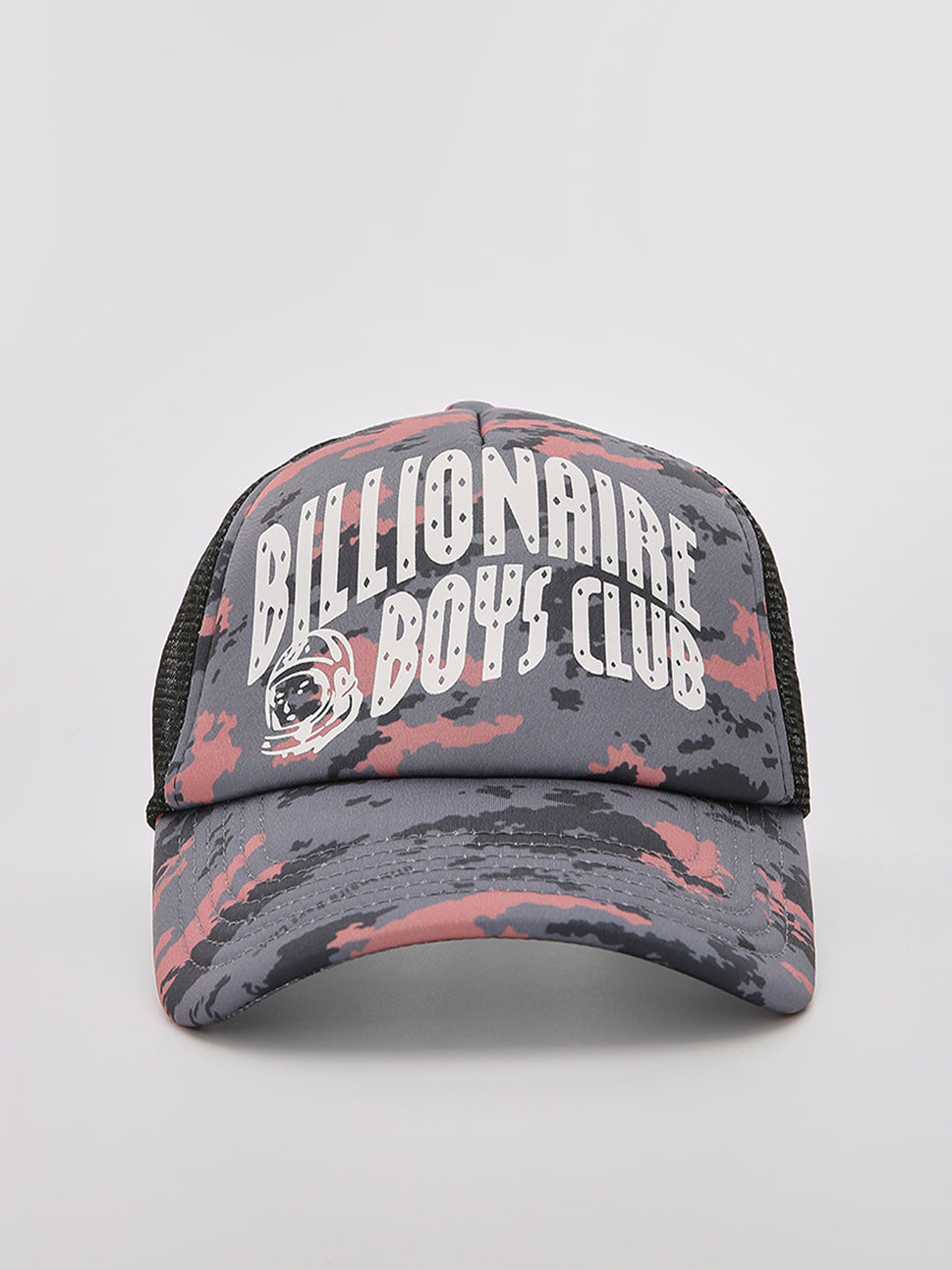 Billionaire Boys Club Camo Arch Logo Trucker Cap Grey