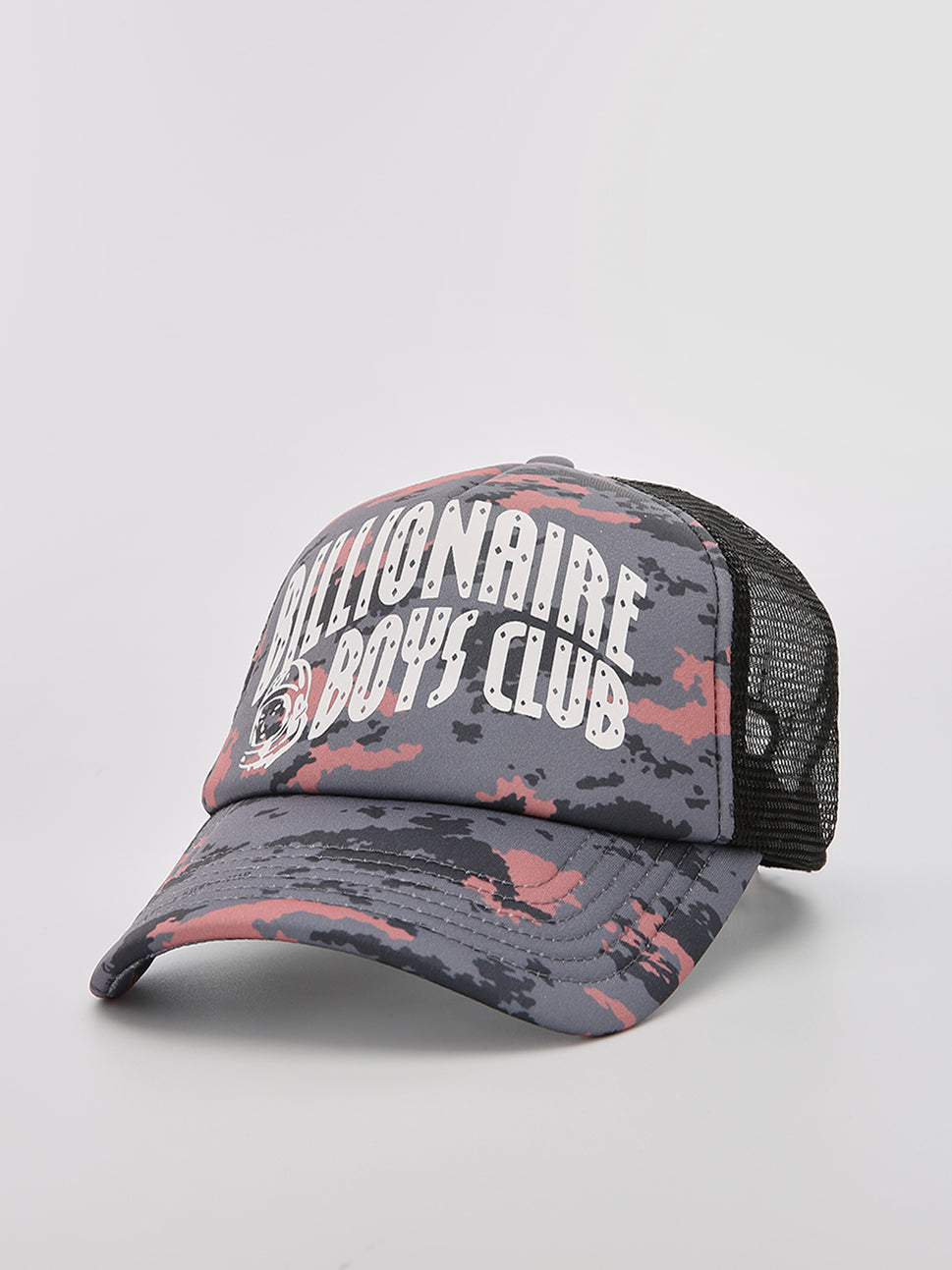 Billionaire Boys Club Camo Arch Logo Trucker Cap Grey