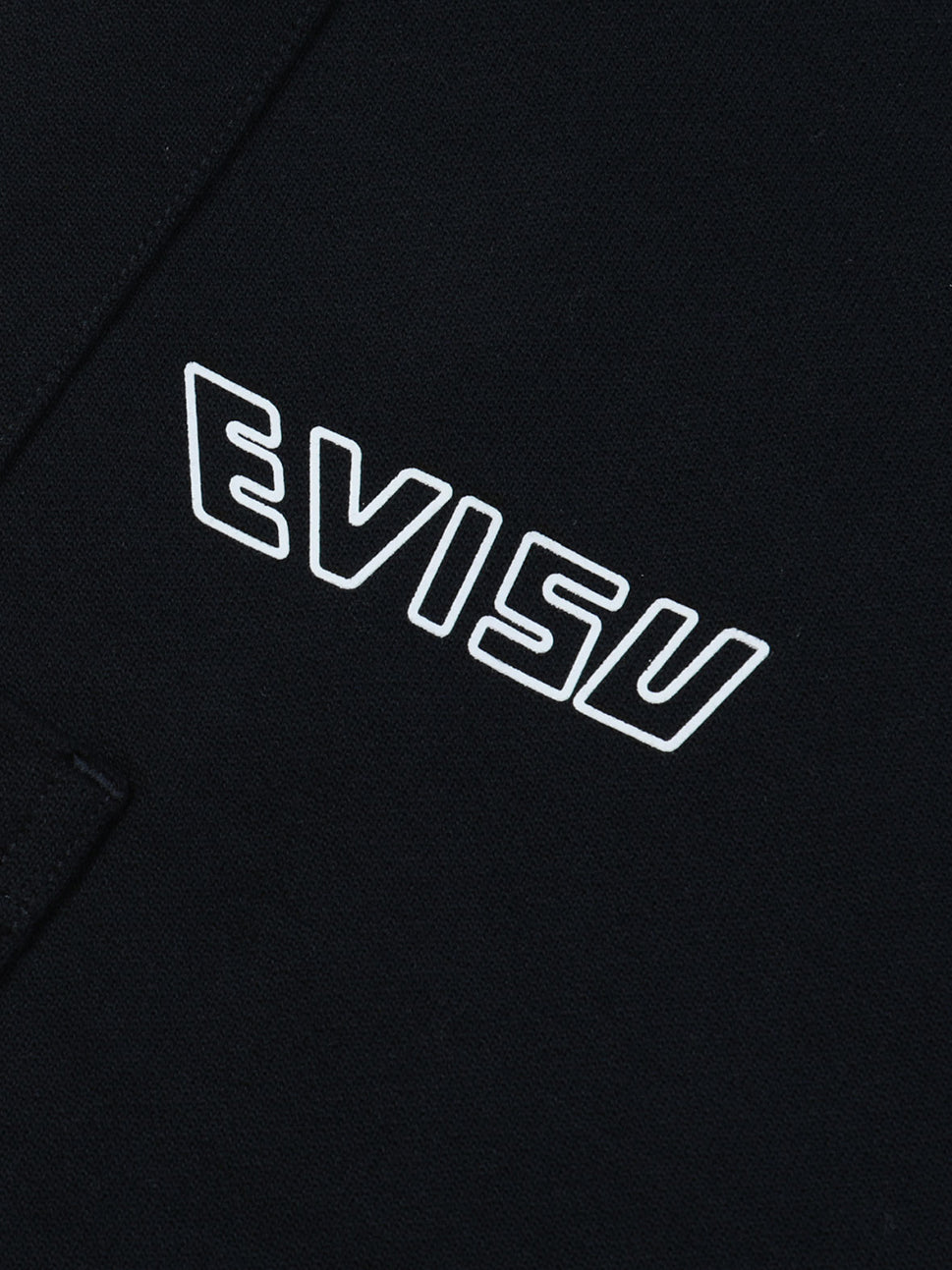 Evisu Black Brocade Seagull Applique & Multi-Pocket Sweatpants