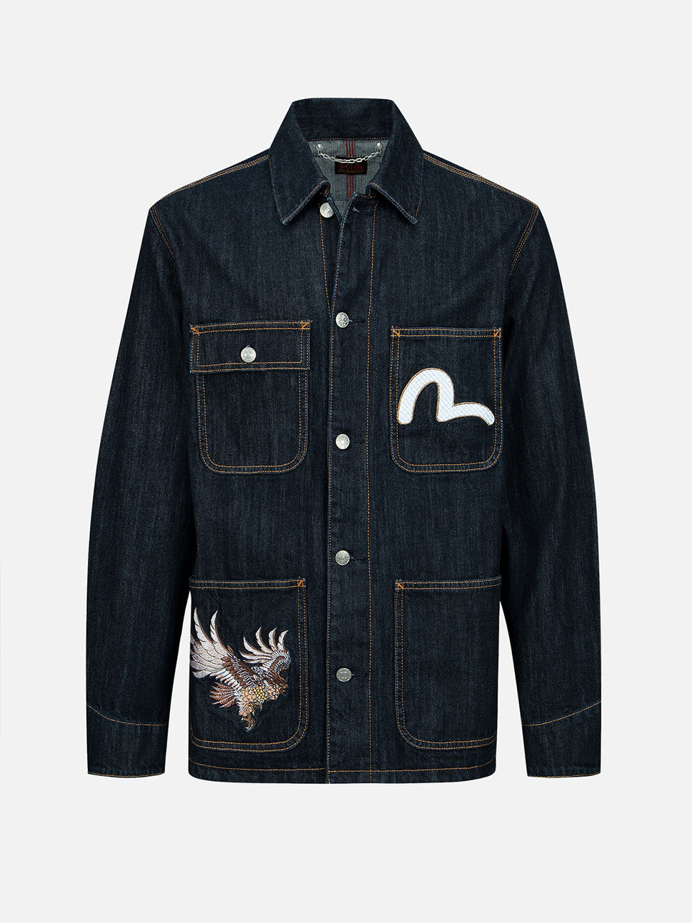 Evisu Indigo Seagull, Eagle & Samurai Embroidery 4-Pocket Denim Jacket