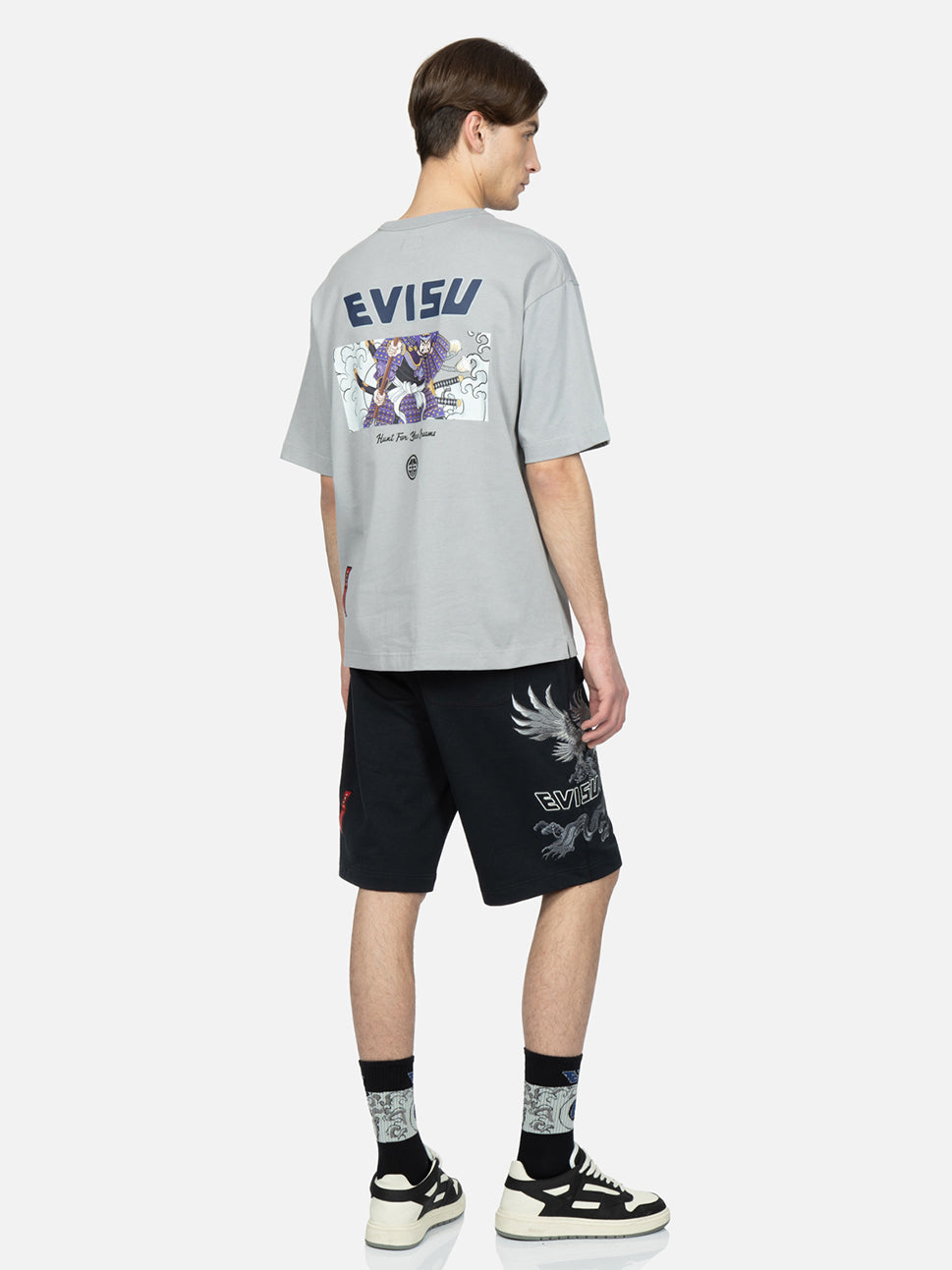 Evisu LTGY Seagull & Samurai Embroidery & Printed Tee