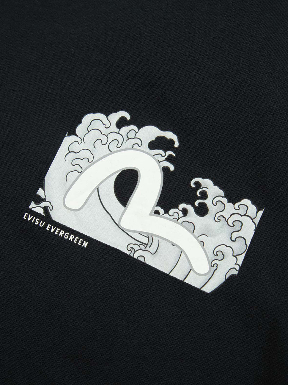 Evisu Black Seagull & Samurai Embroidery & Printed Tee