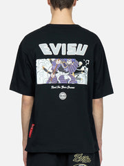 Evisu Black Seagull & Samurai Embroidery & Printed Tee