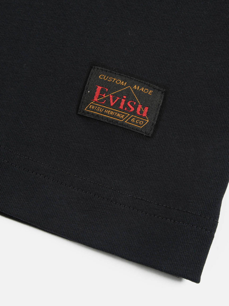 Evisu Black Printed Samurai & Seagull Embroidery Tee