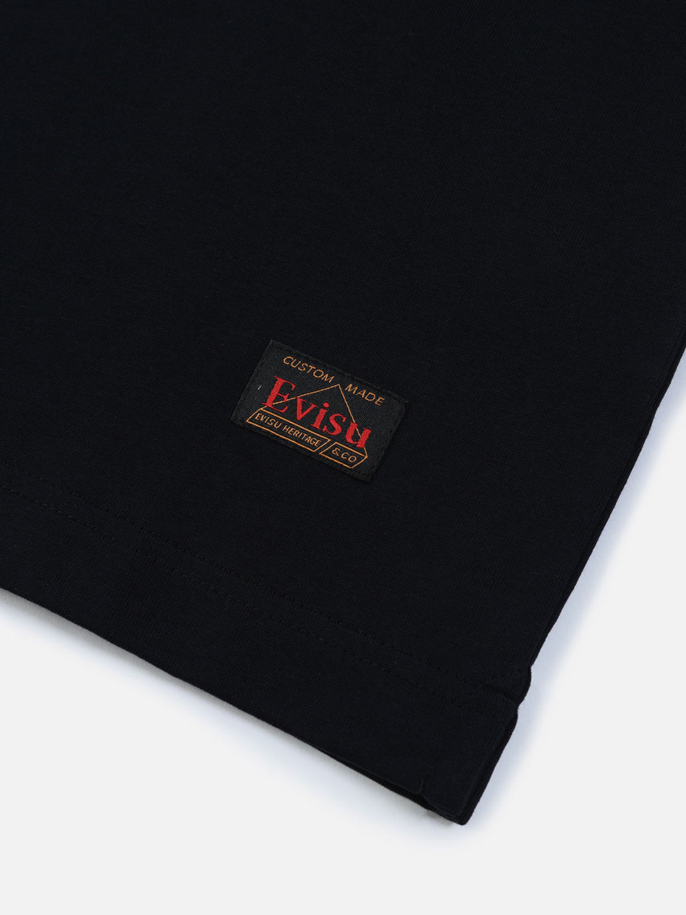 Evisu Black Brocade Seagull Applique Multi-Pocket Tee