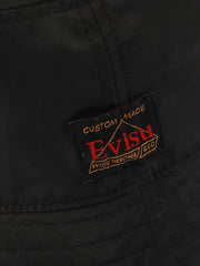 Evisu Black Seagull Embroidery with Kamon Eagle Allover Denim Bucket Hat