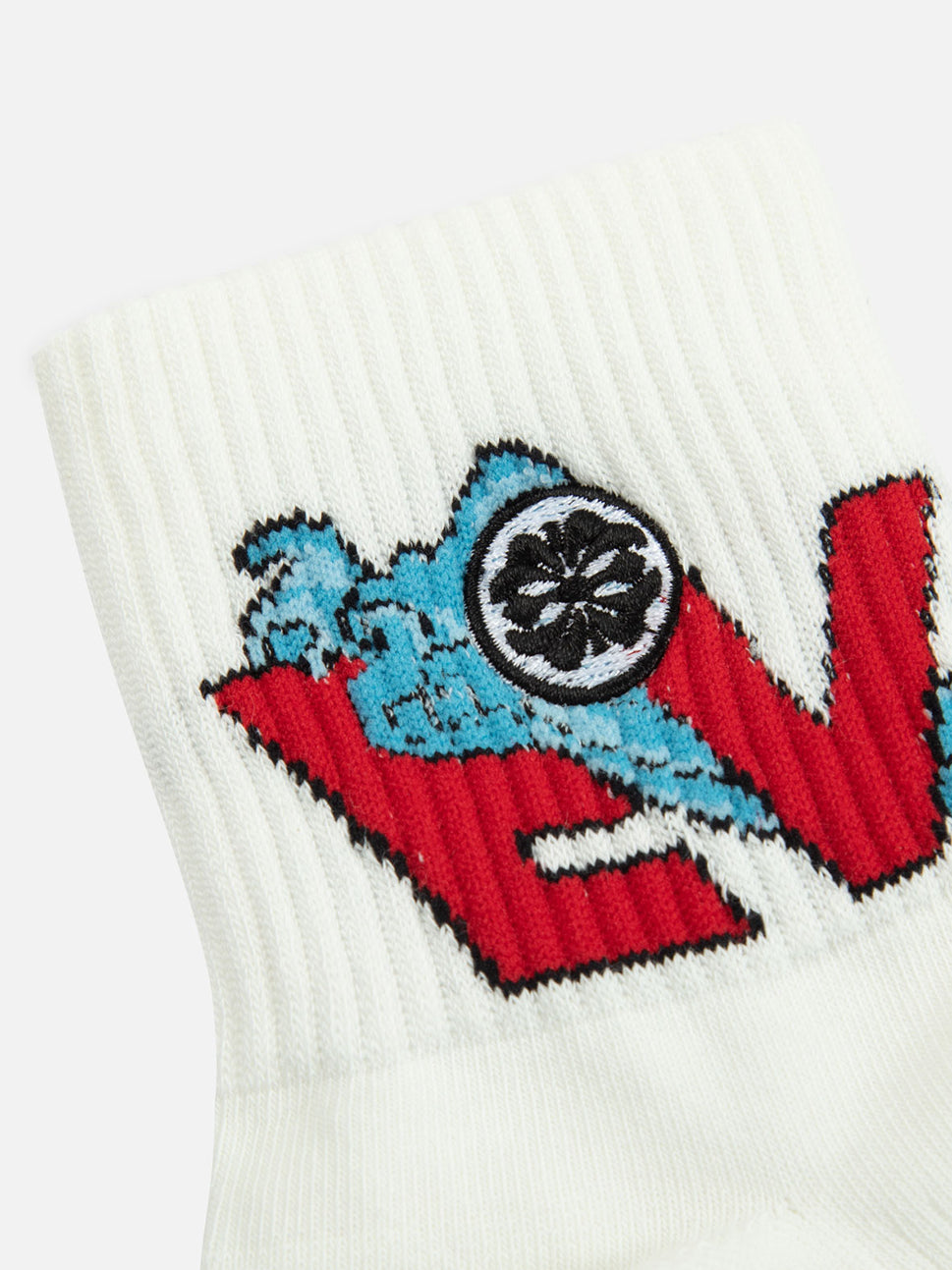 Evisu Off White Seawave Jacquard & Kamon Embroidery Socks