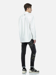 Evisu Dark Black Seagull Printed & Allover Embroidery Multi-Pocket Jeans