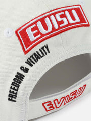 Evisu Off White Multi Logo Graphic Patchwork Cap