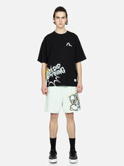 Evisu Black HT Transforming Daruma Printed SS Tee