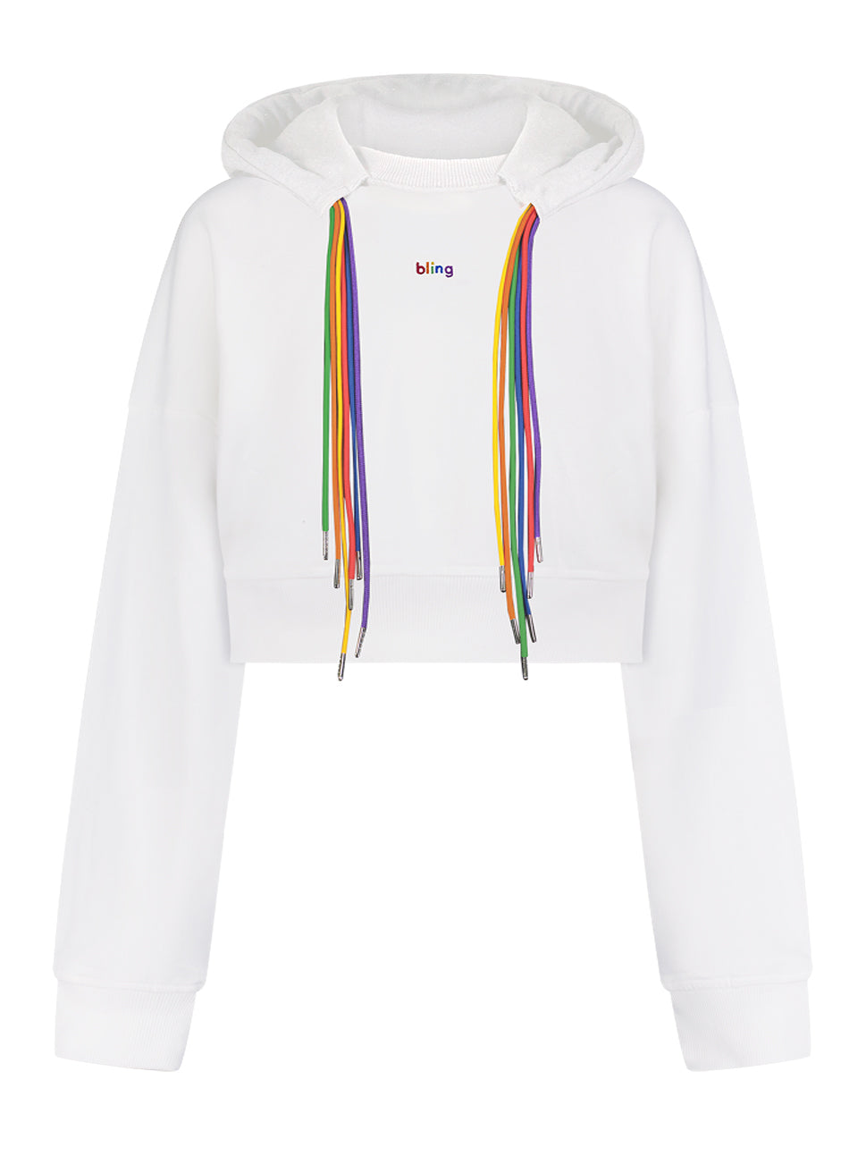 Bling Prism Cropped Hoodie Off White BLW02BB KH06