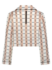 Bling X Kelly Crop Top Pajama Shirt White/Dustypink BLWK W01