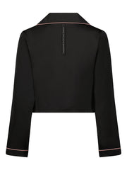 Bling X Kelly Crop Top Pajama Shirt Black BLWK W01