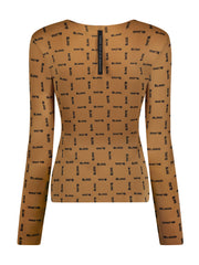 Bling X Skin Long Sleeve Top Camel BLWL K01