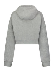 bling x byd cropped hoodie heather grey