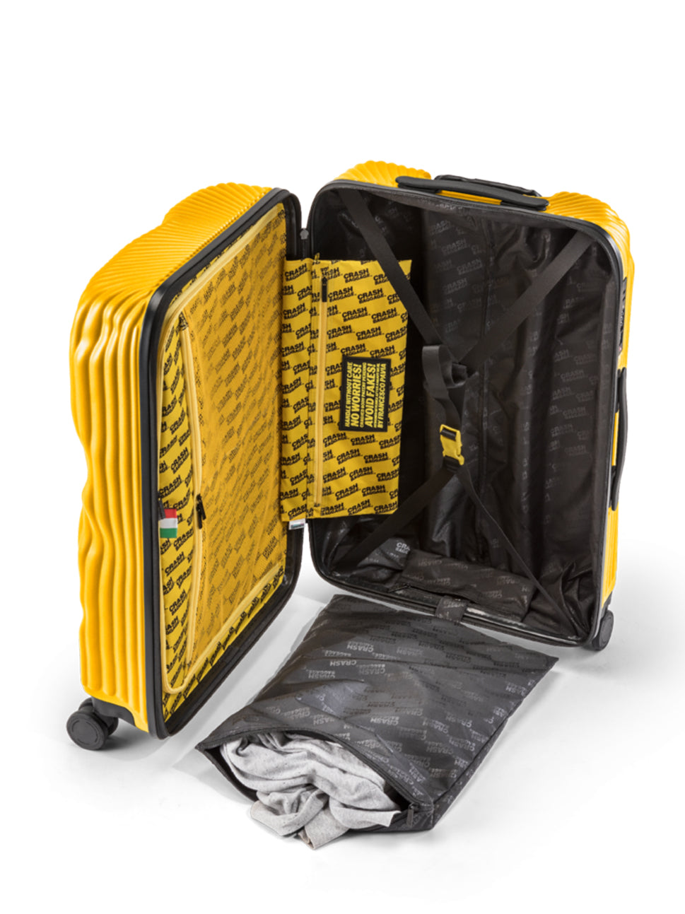 Crash Baggage Stripe 4 Wheel Luggage Trolley Yellow 25" Polycarbonate