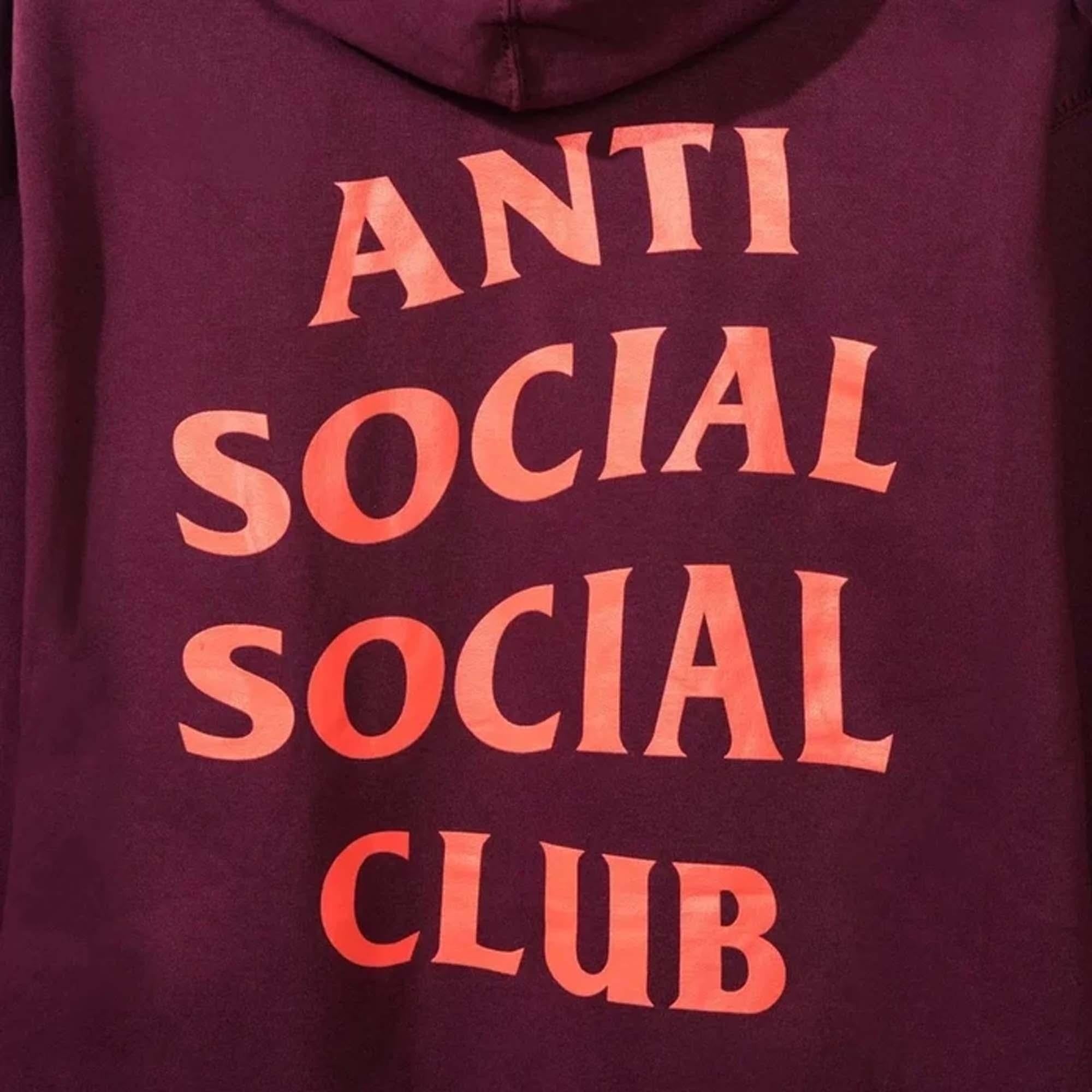 Buy Anti Social Social Club Assc Maroon Classic Hoodie Online