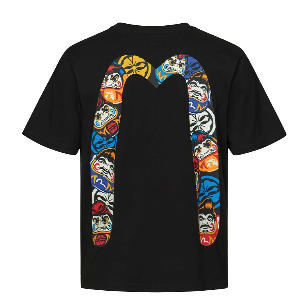 Buy Evisu Daruma Daicock Print Black T-Shirt Online